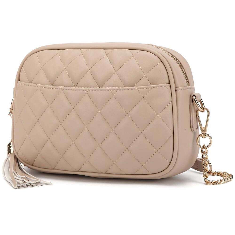 1301 Quilted Crossbody Bag, Medium Lightweight Shoulder Purse Top Zipper
